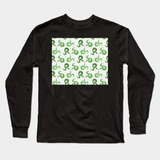 Green Snakes in the Grass Pattern Long Sleeve T-Shirt
